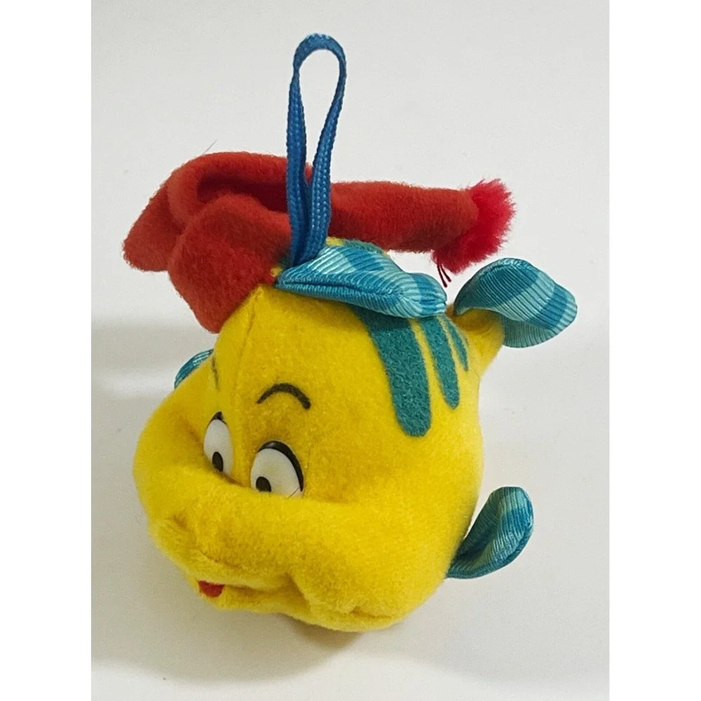 Disney Little Mermaid Holiday Flounder Plush McDonald's Happy‎ Meal Toy Vintage